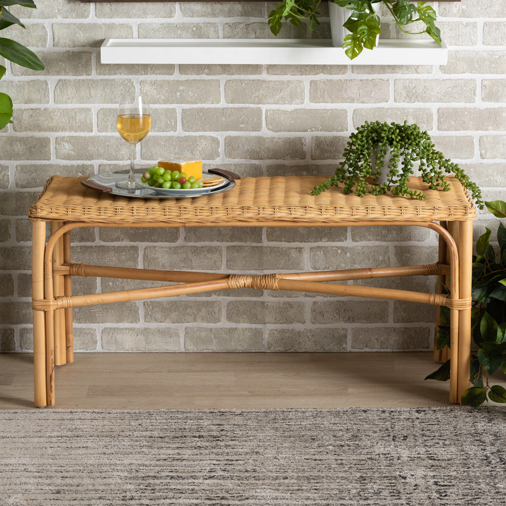 bali & pari - Cacaban Bench in Natural Brown - Cacaban-Rattan-Bench view 6