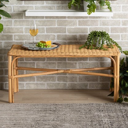 bali & pari - Cacaban Bench in Natural Brown - Cacaban-Rattan-Bench view 6