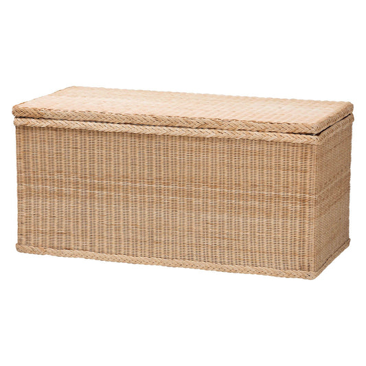 bali & pari - Caden Storage Bench in Natural Rattan - WS128-Natural Rattan-Storage Bench view 1