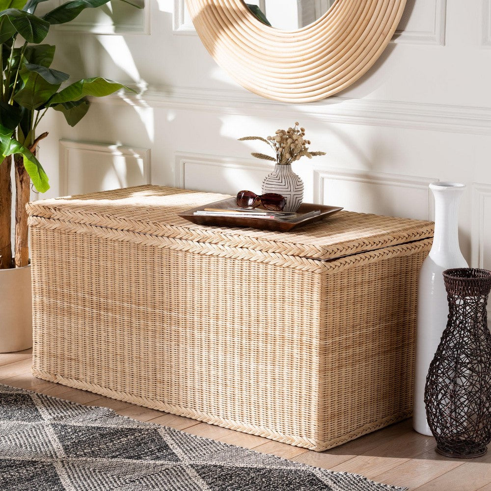 bali & pari - Caden Storage Bench in Natural Rattan - WS128-Natural Rattan-Storage Bench view 8