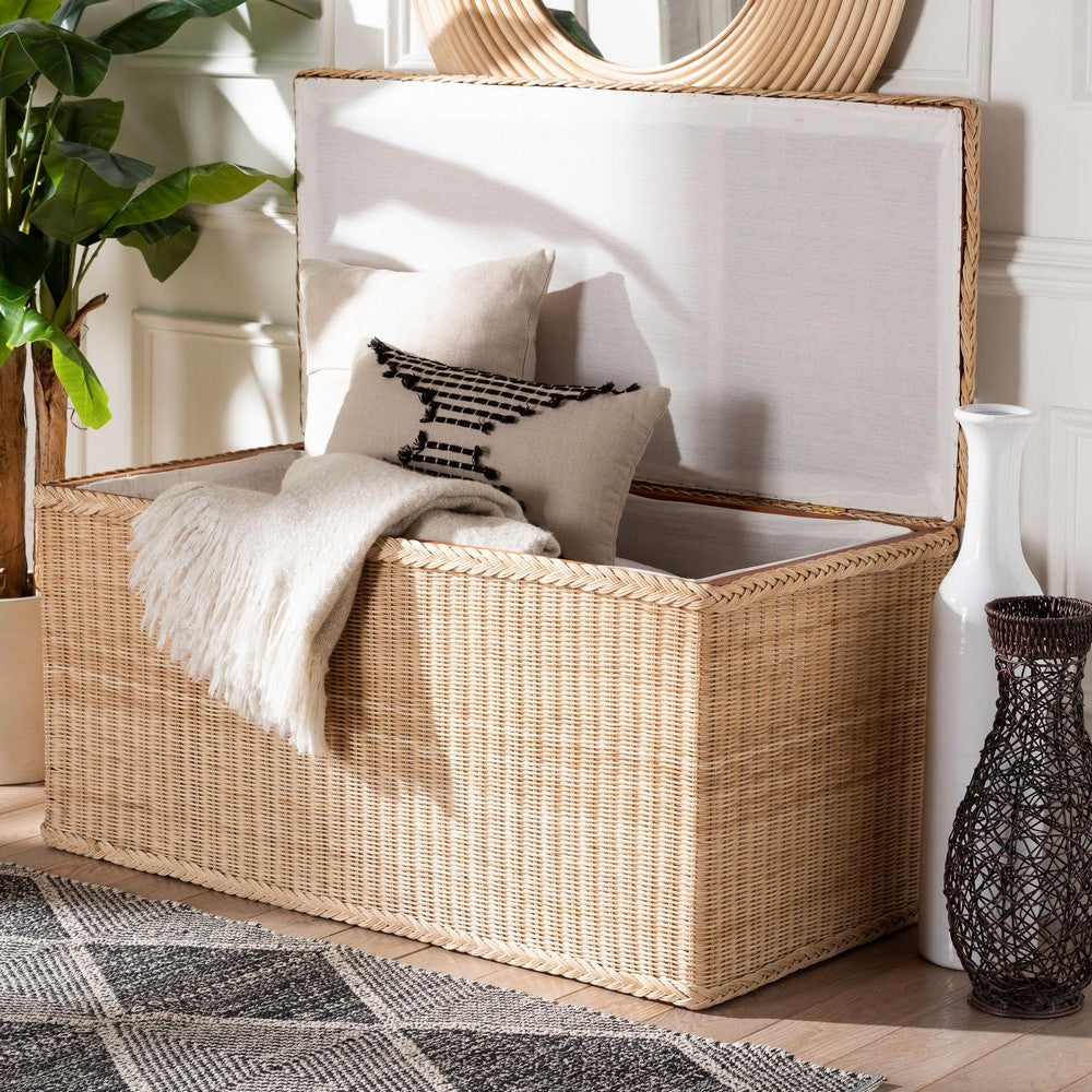 bali & pari - Caden Storage Bench in Natural Rattan - WS128-Natural Rattan-Storage Bench view 9