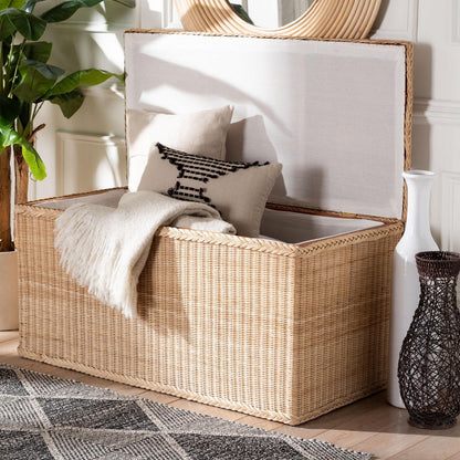 bali & pari - Caden Storage Bench in Natural Rattan - WS128-Natural Rattan-Storage Bench view 9