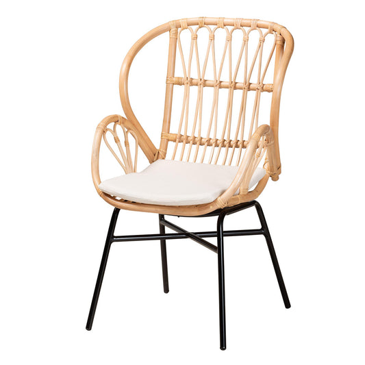 bali & pari - Caelia Dining Chair in Natural Brown/Black - RMC033-Rattan-DC view 1