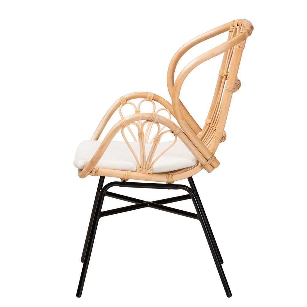 bali & pari - Caelia Dining Chair in Natural Brown/Black - RMC033-Rattan-DC view 3