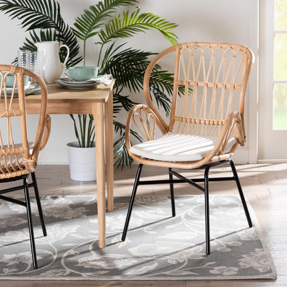 bali & pari - Caelia Dining Chair in Natural Brown/Black - RMC033-Rattan-DC view 8