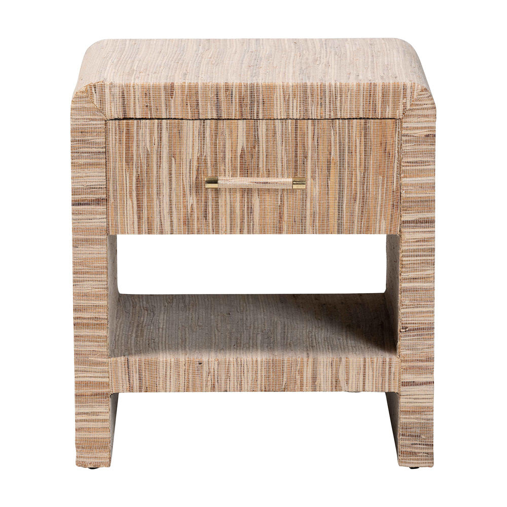 bali & pari - Callan Nightstand in Natural/Gold - Candy-Natural Woven Grasscloth-NS view 3