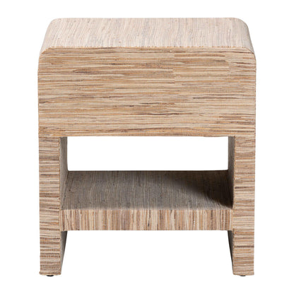 bali & pari - Callan Nightstand in Natural/Gold - Candy-Natural Woven Grasscloth-NS view 5