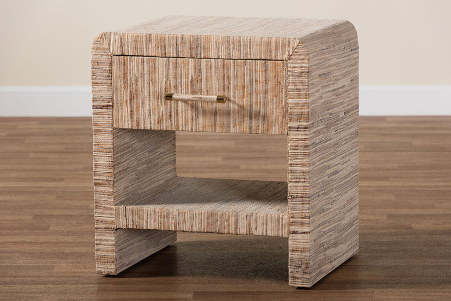 bali & pari - Callan Nightstand in Natural/Gold - Candy-Natural Woven Grasscloth-NS view 10
