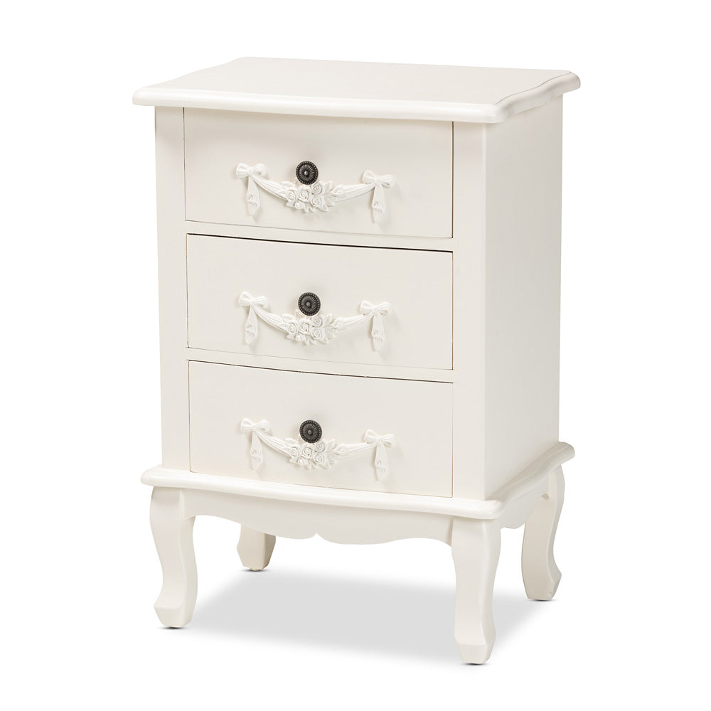 bali & pari - Callen End Table in White - JY18B018-White-3DW-ET view 1
