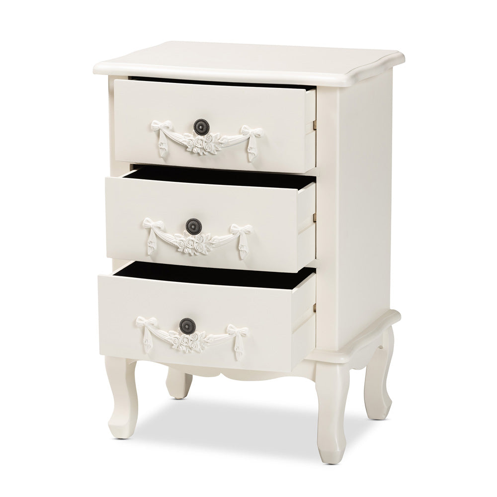 bali & pari - Callen End Table in White - JY18B018-White-3DW-ET view 2