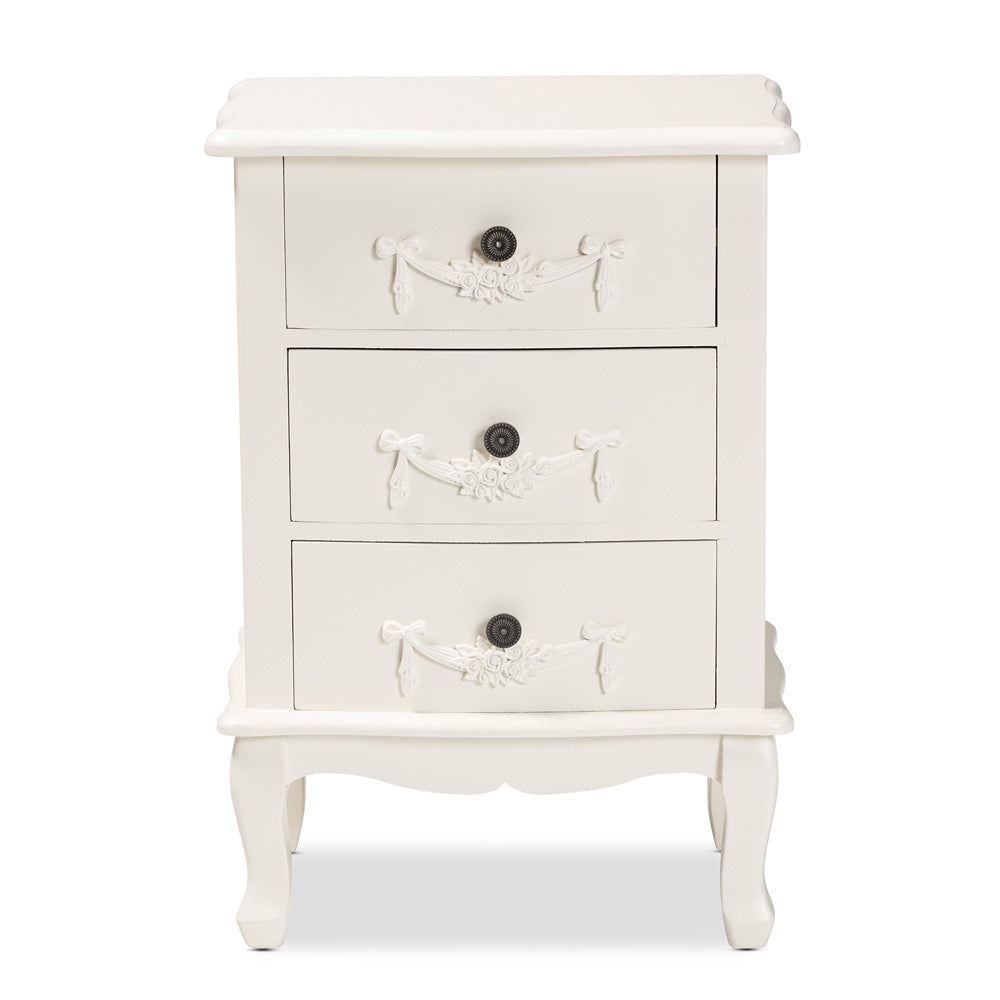 bali & pari - Callen End Table in White - JY18B018-White-3DW-ET view 3
