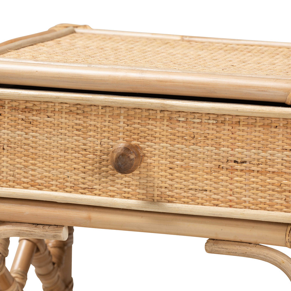bali & pari - Camara Nightstand in Natural Brown - WS001-Rattan-NS view 5