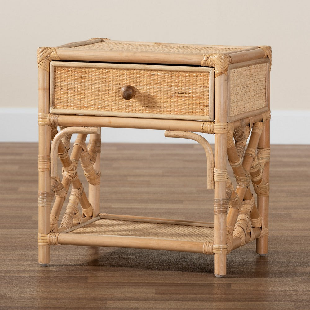 bali & pari - Camara Nightstand in Natural Brown - WS001-Rattan-NS view 9