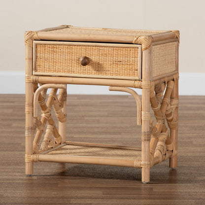 bali & pari - Camara Nightstand in Natural Brown - WS001-Rattan-NS view 9