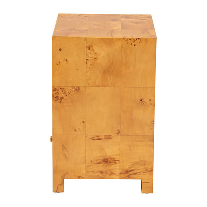 bali & pari - Camira Nightstand in Light Mappa Burl - SVN-1150-Natural Burl Op1-Nella-NS view 4