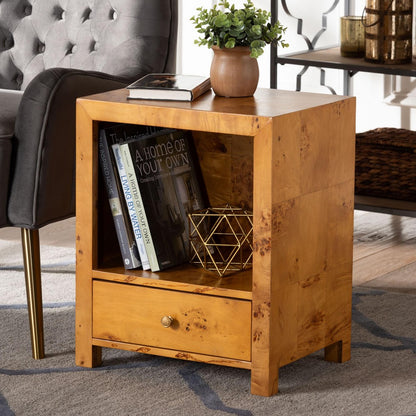 bali & pari - Camira Nightstand in Light Mappa Burl - SVN-1150-Natural Burl Op1-Nella-NS view 7
