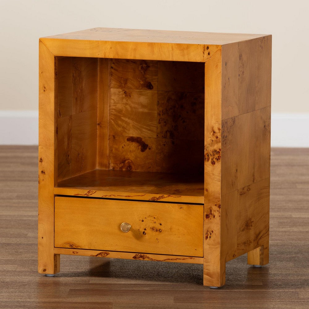 bali & pari - Camira Nightstand in Light Mappa Burl - SVN-1150-Natural Burl Op1-Nella-NS view 8