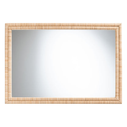 bali & pari  - Canan Mirror in Light Brown - Canan-Light Brown-Rectangular Woven-Mirror view 1