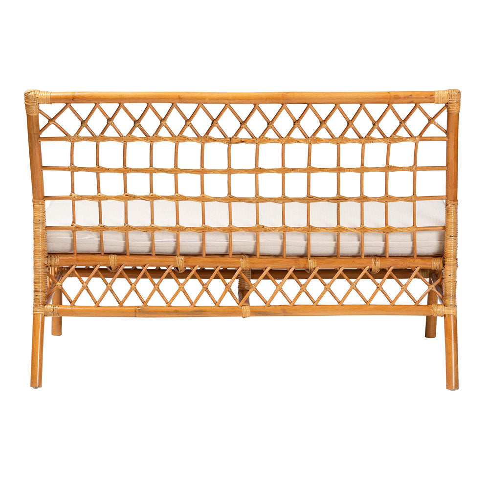 bali & pari - Capella Dining Bench in Light honey/White - DCWH10016-Light Honey Rattan-Dining Bench view 4