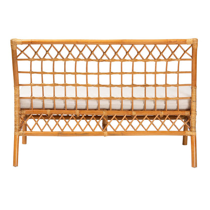 bali & pari - Capella Dining Bench in Light honey/White - DCWH10016-Light Honey Rattan-Dining Bench view 4