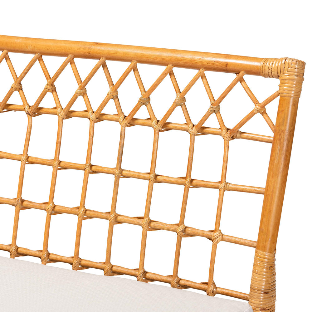 bali & pari - Capella Dining Bench in Light honey/White - DCWH10016-Light Honey Rattan-Dining Bench view 5