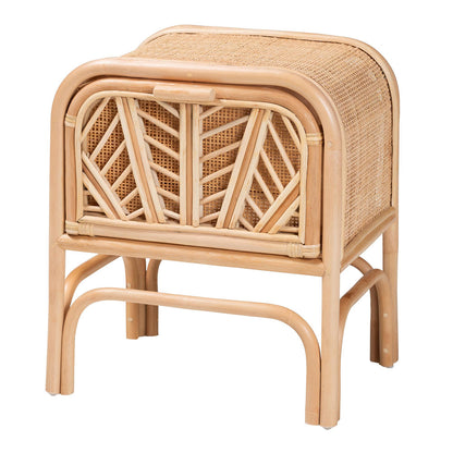 bali & pari - Carabella Nightstand in Natural - WS066-Natural Rattan-NS view 1