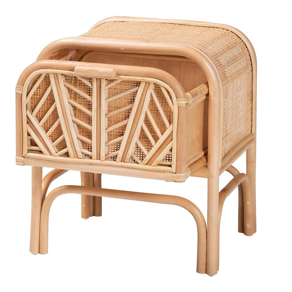 bali & pari - Carabella Nightstand in Natural - WS066-Natural Rattan-NS view 2