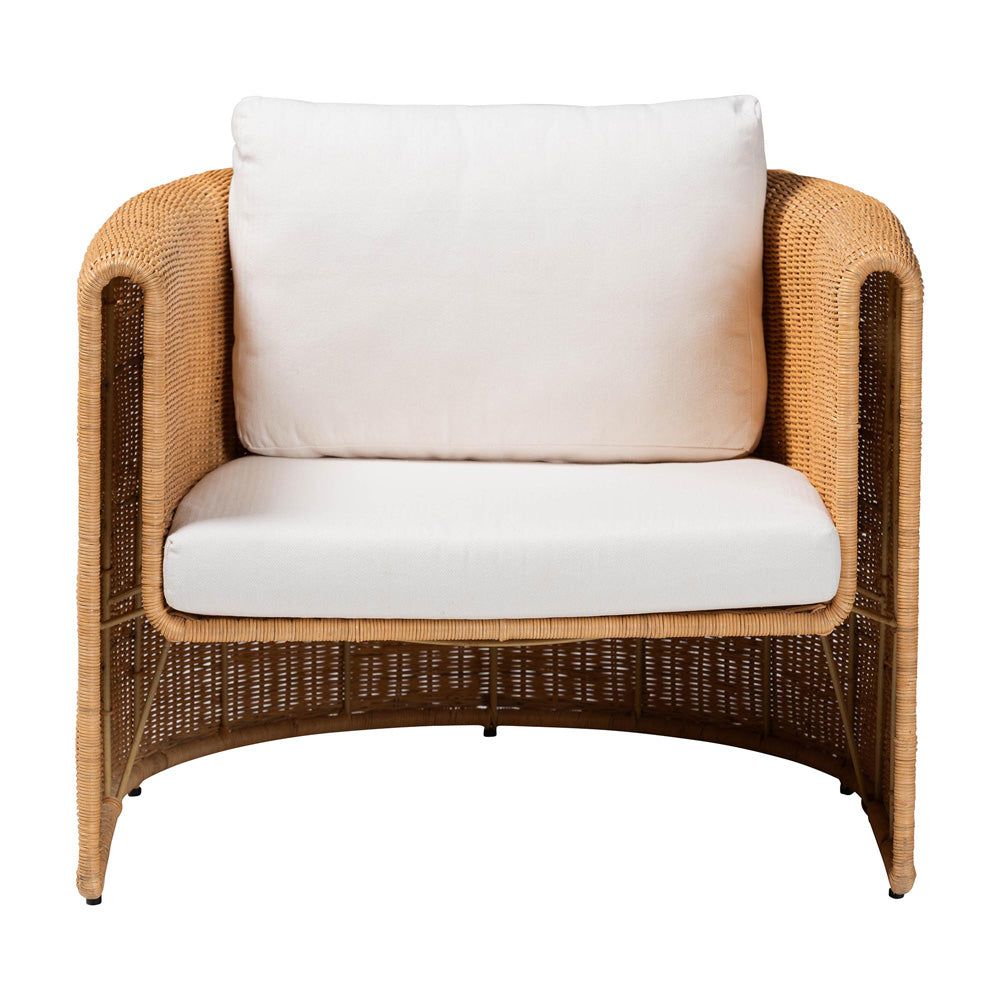 bali & pari  - Carina Arm Chair in Light Honey - Palm-Light Honey/Rattan-Cushioned-AC view 2