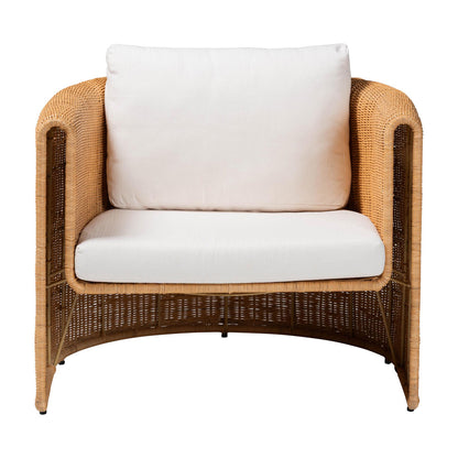 bali & pari  - Carina Arm Chair in Light Honey - Palm-Light Honey/Rattan-Cushioned-AC view 2