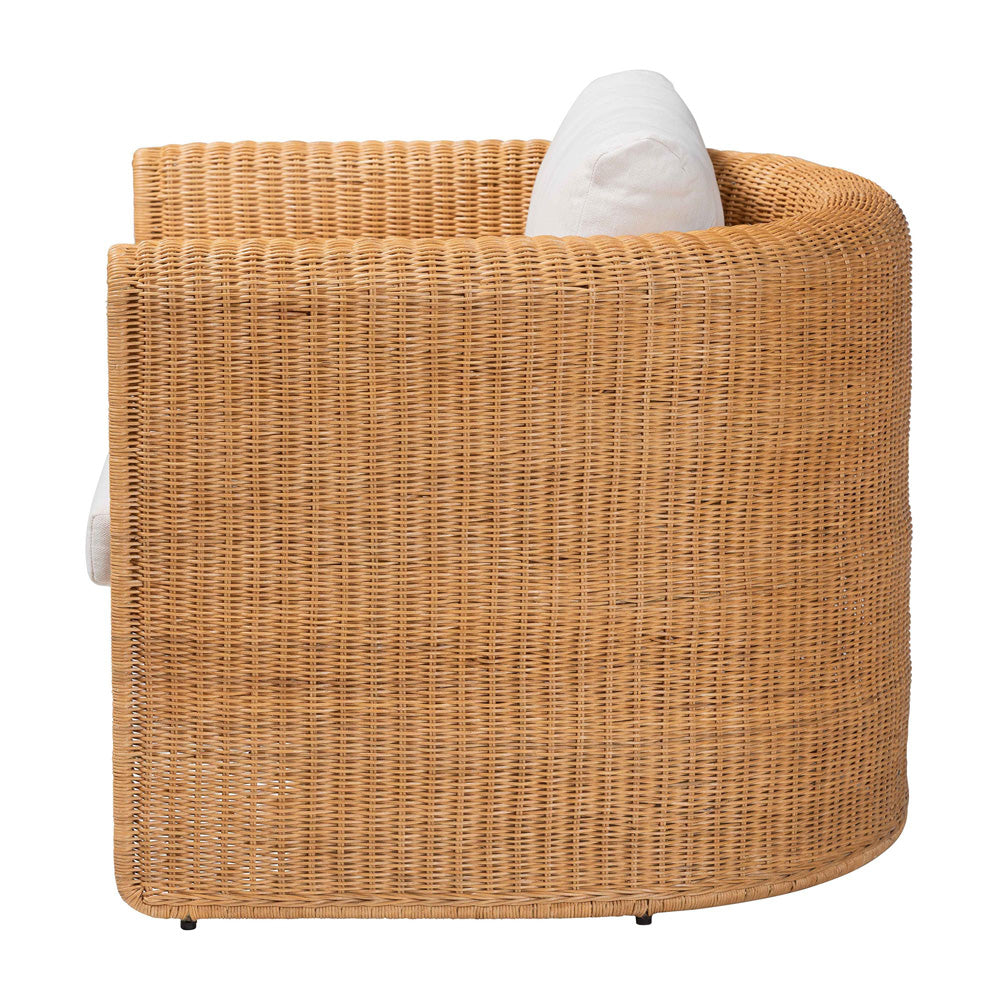 bali & pari  - Carina Arm Chair in Light Honey - Palm-Light Honey/Rattan-Cushioned-AC view 3