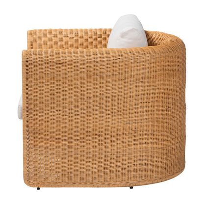 bali & pari  - Carina Arm Chair in Light Honey - Palm-Light Honey/Rattan-Cushioned-AC view 3