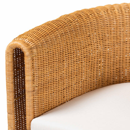 bali & pari - Carina Dining Chair in Light Honey - Palm-Light Honey/Rattan-Cushioned-Barrel-DC view 5