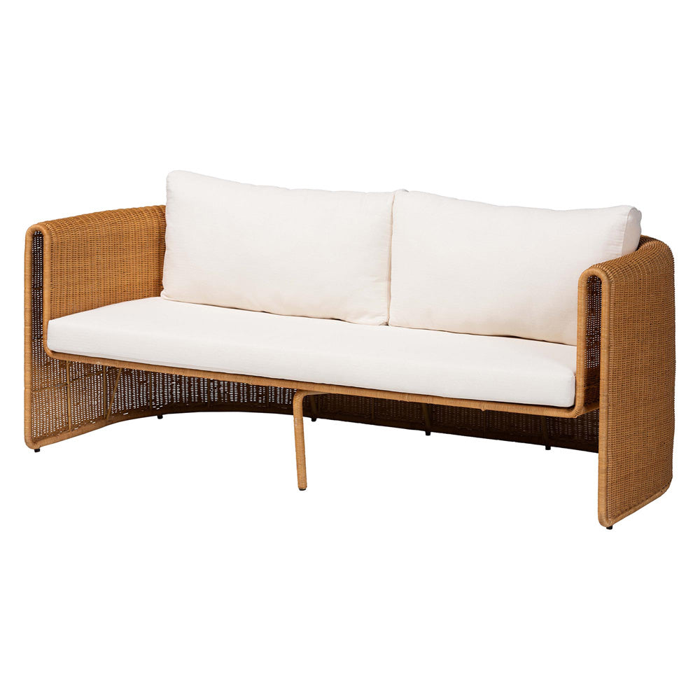 bali & pari  - Carina Sofa in Light Honey - Palm-Light Honey/Rattan-Cushioned-Sofa view 1