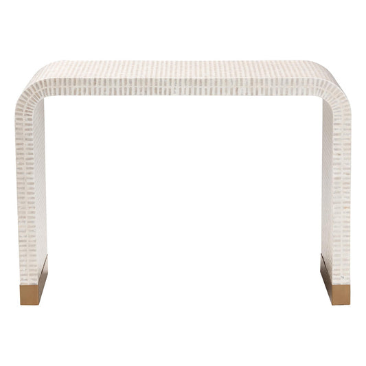 bali & pari - Carlyn Console Table in Beige/White/Gold - F242-FT19-Console Table view 2