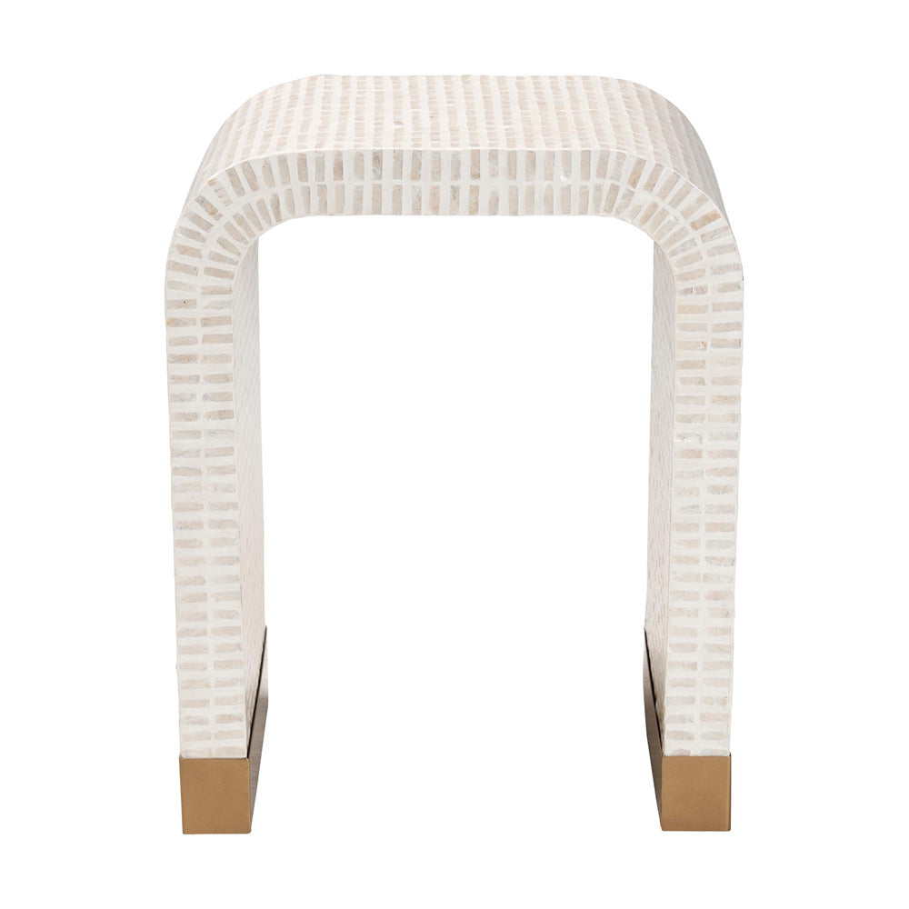 bali & pari - Carlyn End Table in Beige/White/Gold - F242-FT19-Side Table view 2