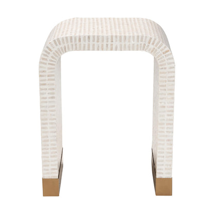 bali & pari - Carlyn End Table in Beige/White/Gold - F242-FT19-Side Table view 2