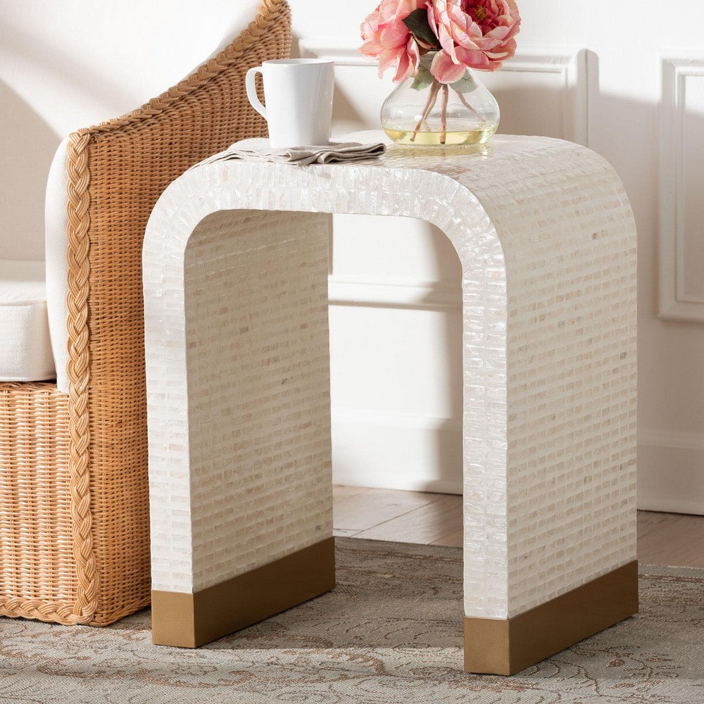 bali & pari - Carlyn End Table in Beige/White/Gold - F242-FT19-Side Table view 7