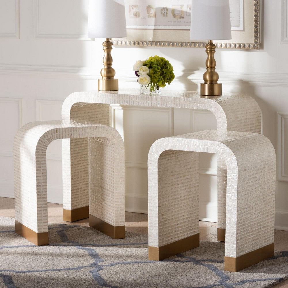 bali & pari - Carlyn Occasional Table Set in Beige/White/Gold - F242-FT19-3PC-Table Set view 8