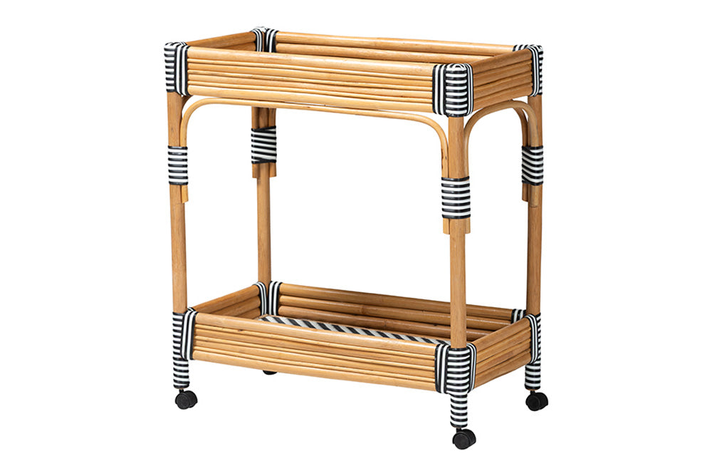bali & pari - Carmine Cart - Carmine-Natural Rattan-Cart view 1