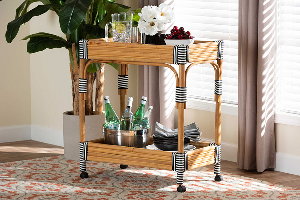 bali & pari - Carmine Cart - Carmine-Natural Rattan-Cart view 5