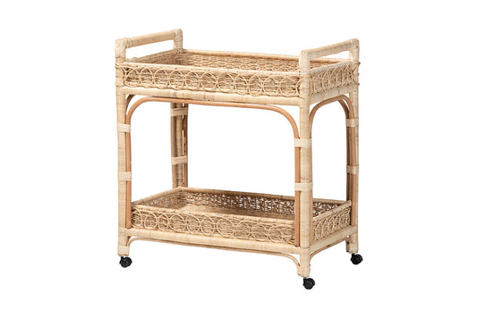 bali & pari - Carole Cart - Carole-Natural Rattan-Cart view 1