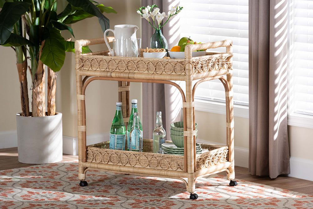 bali & pari - Carole Cart - Carole-Natural Rattan-Cart view 5