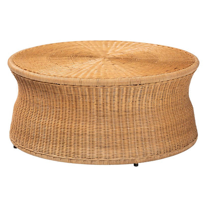 bali & pari - Caroline Coffee Table in Light Honey - Charlote-Light Honey Rattan-Large-CT view 1