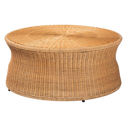 bali & pari - Caroline Coffee Table in Light Honey - Charlote-Light Honey Rattan-Large-CT view 1