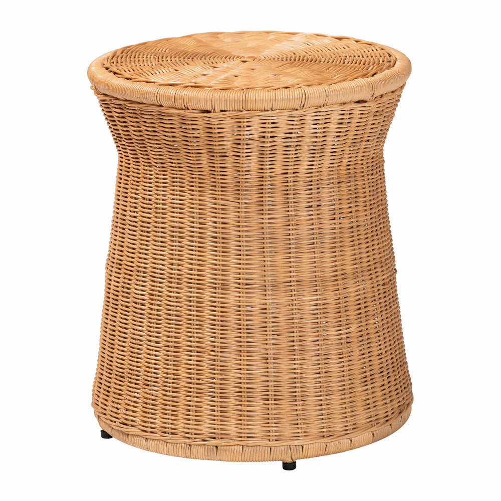 bali & pari - Caroline End Table in Light Honey - Charlote-Light Honey Rattan-ET view 1