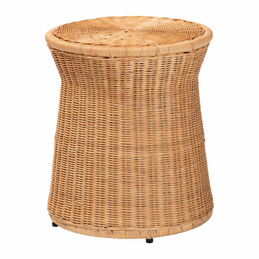 bali & pari - Caroline End Table in Light Honey - Charlote-Light Honey Rattan-ET view 1
