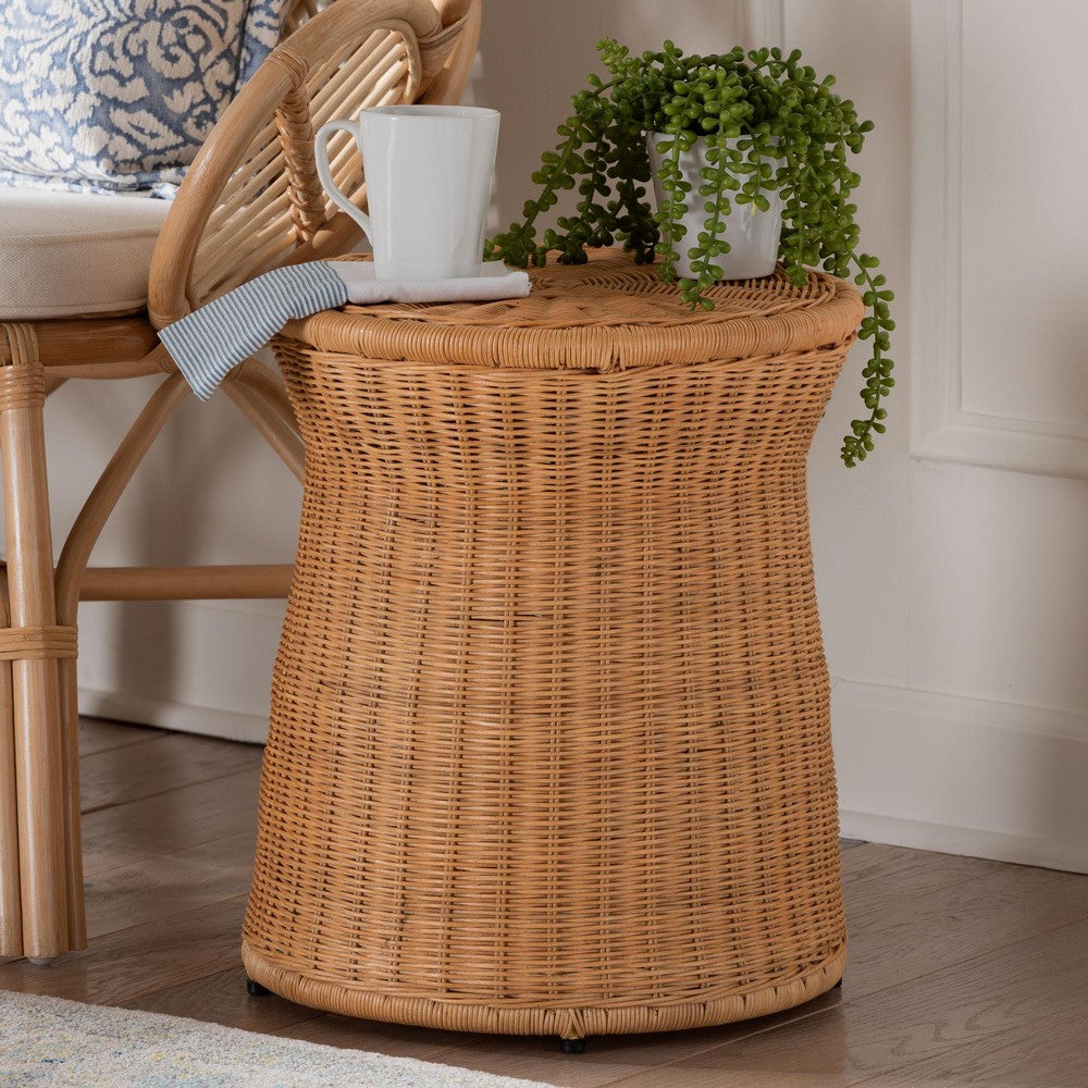 bali & pari - Caroline End Table in Light Honey - Charlote-Light Honey Rattan-ET view 6