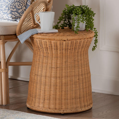 bali & pari - Caroline End Table in Light Honey - Charlote-Light Honey Rattan-ET view 6