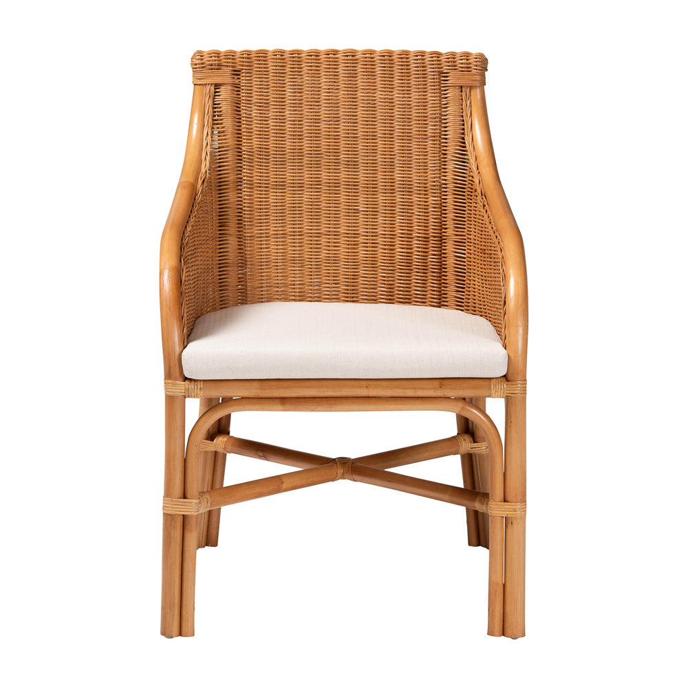 bali & pari - Carolyn Dining Chair in Light Honey - Carolyn-Light Honey Rattan Cushioned-DC view 2