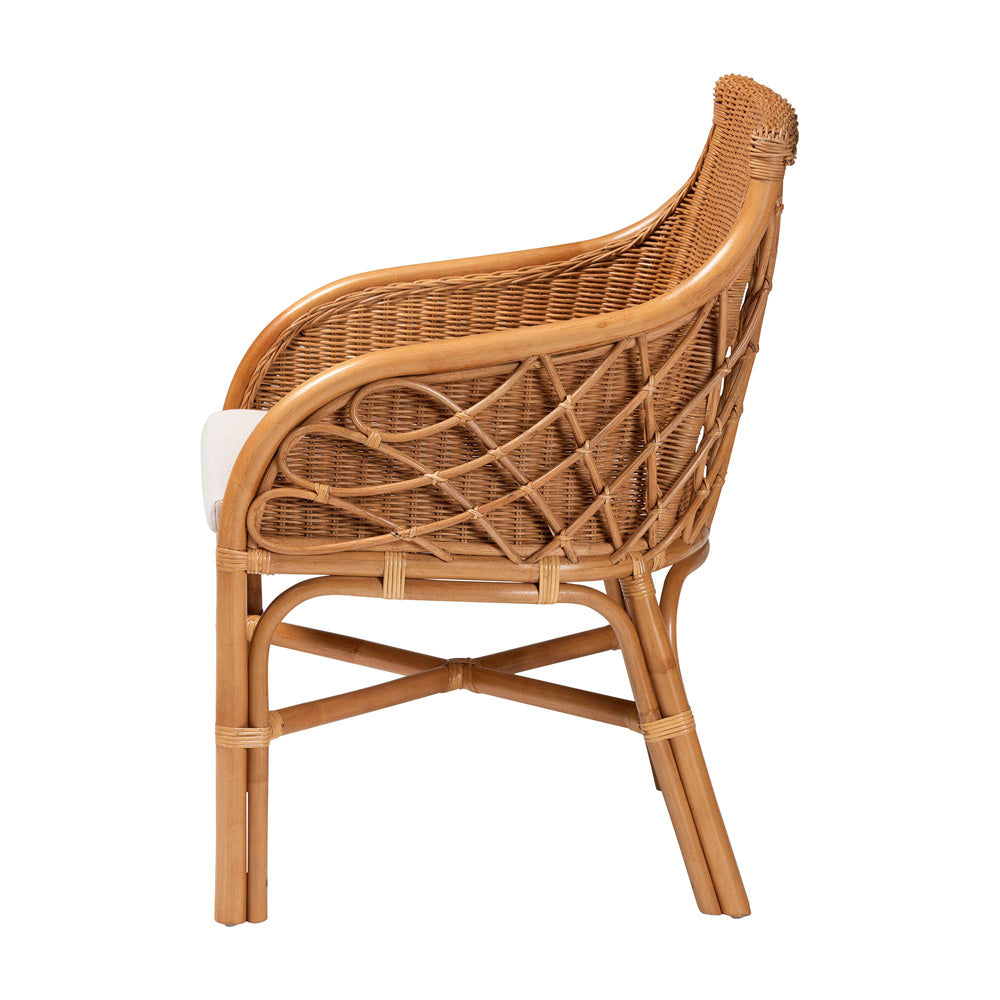 bali & pari - Carolyn Dining Chair in Light Honey - Carolyn-Light Honey Rattan Cushioned-DC view 3